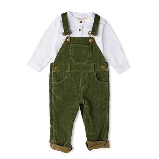 Chunky Cord Dungarees - Khaki