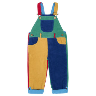 Patchwork Chunky Cord Dungarees - Primary