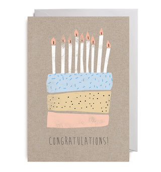 Cake & candles - greeting card